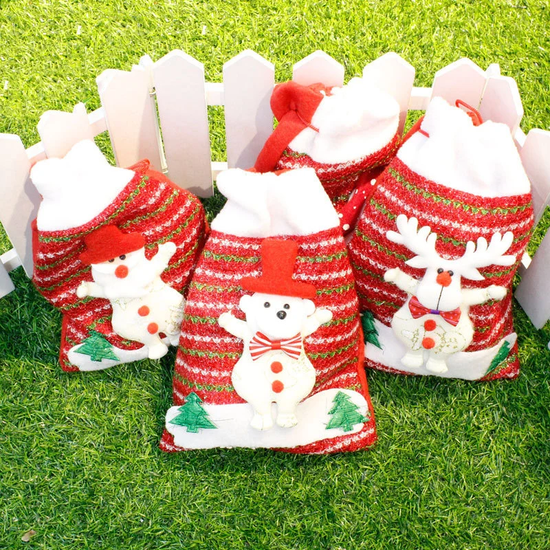 

Canvas Christmas Gift Candy Bags Christmas Bags Drawstring Favor Gift Package Bulk Set Of Multi-Style Neon Colored Goodie Bags