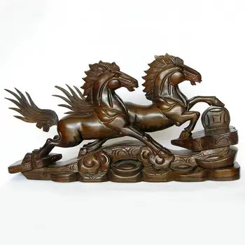 

V wood horse carved rosewood handicrafts business gifts a large 60cm