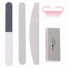 5Pcs Nail Art шлифовальные пилки лак буфер блока 4 способа Маникюр Советы кисти инструменты