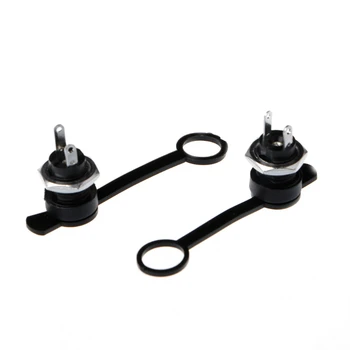 

5 Pcs DC-022B Power Supply Jack Socket Female Panel Mount Connector 5.5 x 2.1mm w/Cap