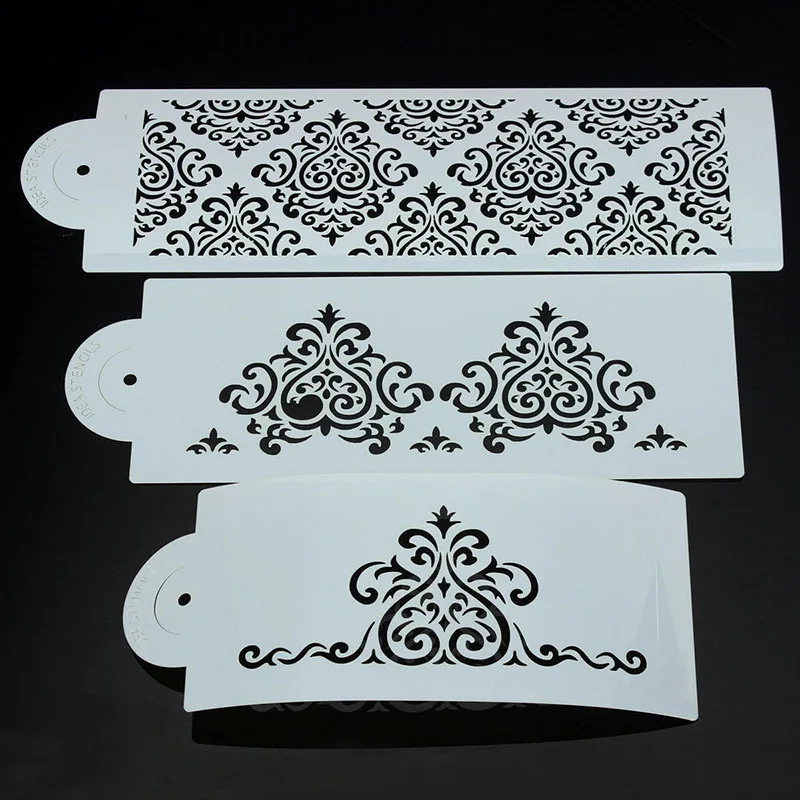 Best Free shipping Biscuit Bakery Tool Crown King Princess Queen Baking Fondant Cake Stencil Template Mold spray Disposable Bakeware