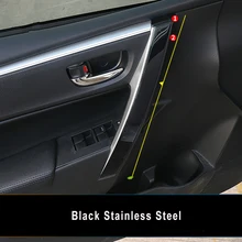 KOUVI Stainless Steel Auto inner door handle Cover trim moulding Garnish for Toyota Corolla 2014 2015 2016 2017 8pcs/set for kia sportage 2010 2014 stainless steel auto up bottom door window trim decoration surround windows frame strips 8pcs set