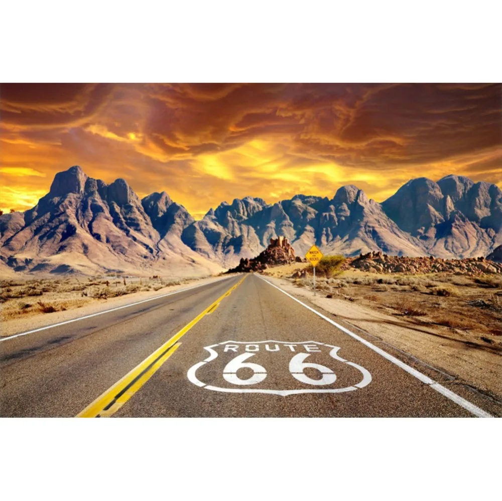 Laeacco Route 66 горы сценический фон для фотосъемки детей индивидуальный