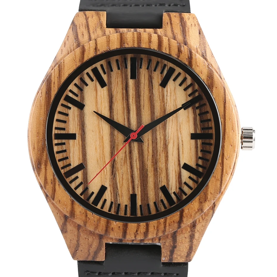 Men Watches Minimalist Analog Wooden Bamboo Quartz Watch Nature Wood Casual Sports Genuine Leather in Gift Bag Relogio Masculino 2017 (4)