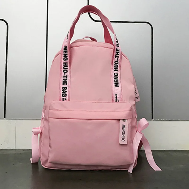 

Fashion 2019 Backpacks Women Preppy School Bags For Teenagers Backpack Female Nylon Travel Bags Girls Bowknot Backpack Mochilas