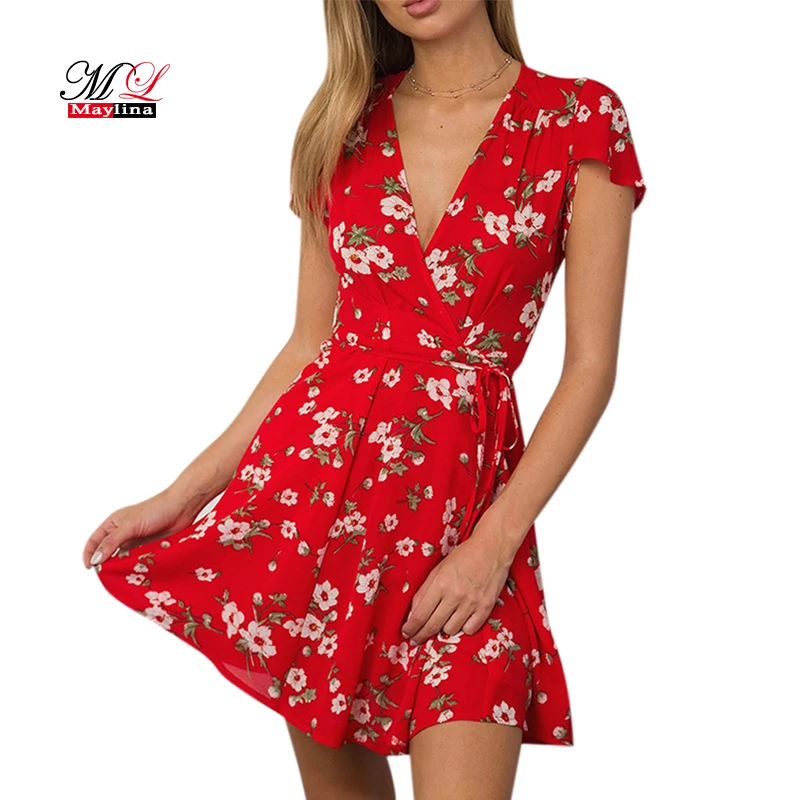 Maylina Для женщин чешские Глубокий v-образным вырезом Sexy Boho Стиль летних вечеринок