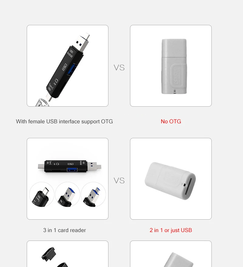 5 в 1 type-C Micro USB кард-ридер USB2.0 Женский OTG TF Micro SD кард-ридер для USB C Xiaomi 6 GALAXY S8 Macbook Pro