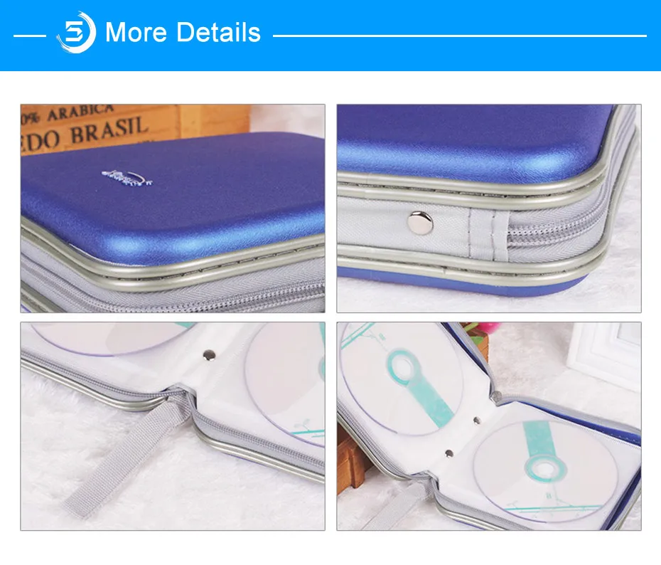BUBM Durable CD Case 40pcs Discs Portable CD Bag DVD Case Storage Holder DVD Bag Fashion Useful CD Case For Car Bags (12)