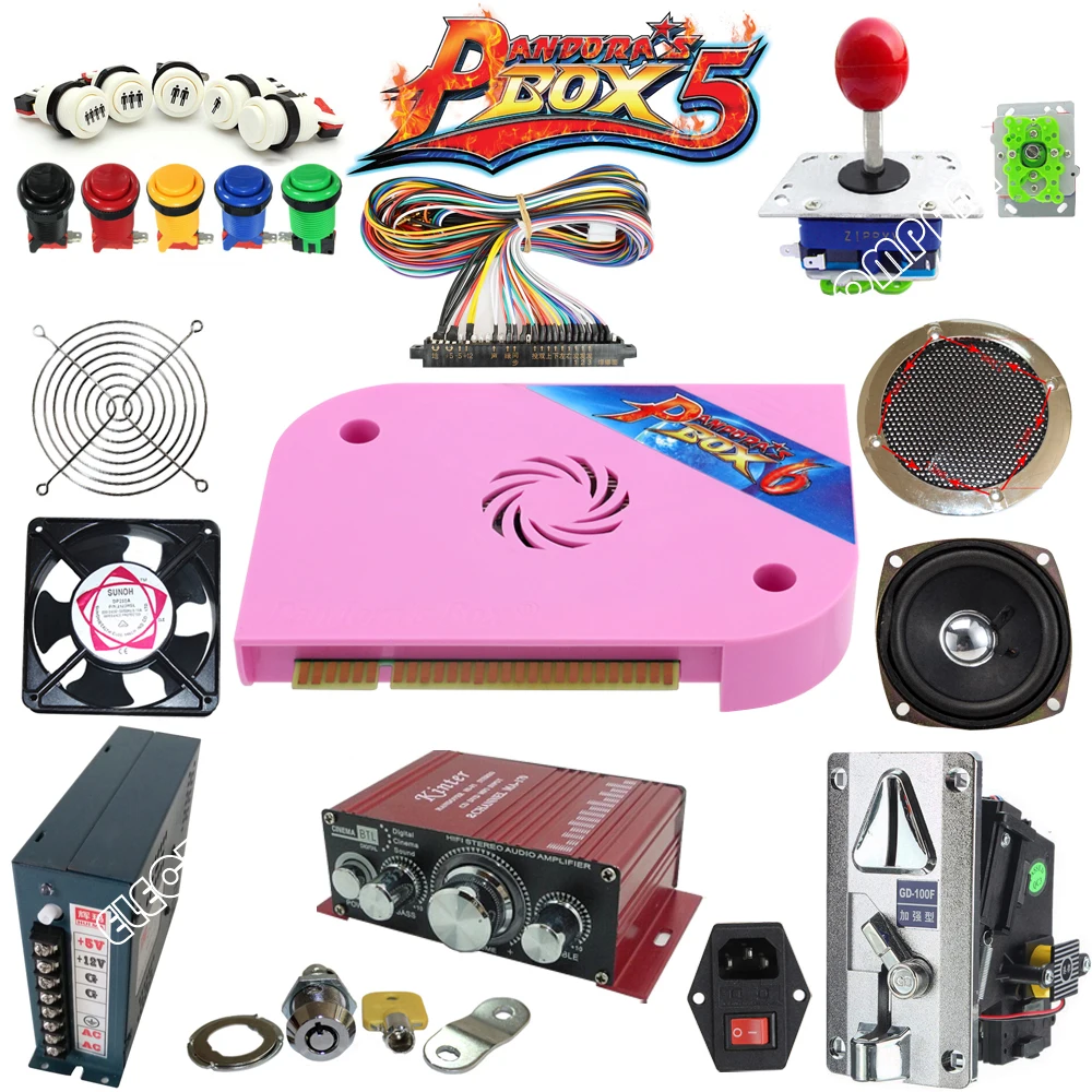

Arcade parts Bundles kit With Joystick Pushbutton Micro switch button Pandora Box 6 Game PCB to Arcade Machine