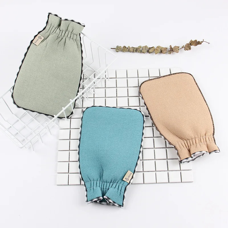 

2018 New Korea Tape Back Brush Scrub Gloves Exfoliating Body Towel Massage Shower Scrubber Exfoliating Sponge Wash Bath Gloves