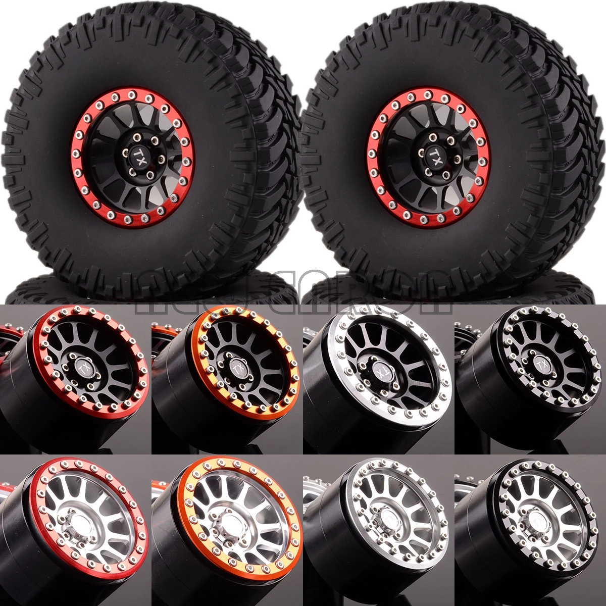 

NEW ENRON RC CAR 1:10 Aluminum 2.2" Beadlock Wheels & Super Swamper 128MM TIRES For RC 1/10 Climbing Rock Crawler