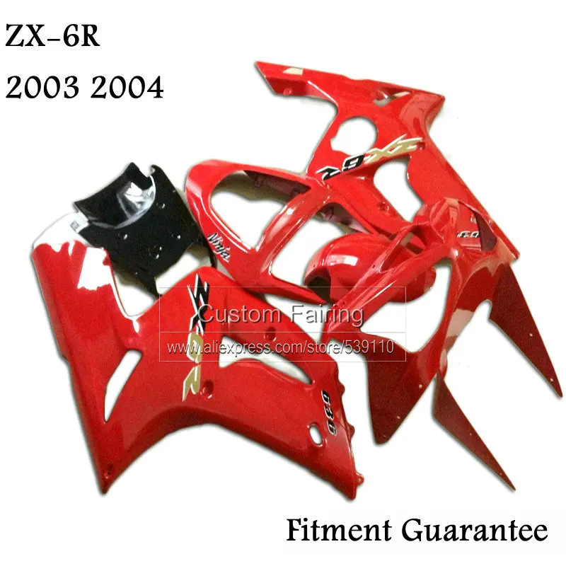

All red fairing kit for Kawasaki zx6r zx 6r Ninja 03 04 2003 2004 Injection fairings xl93