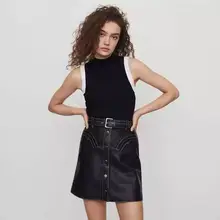 Осенний и зимний женский контрастный вертикальный тонкий вязаный Топ