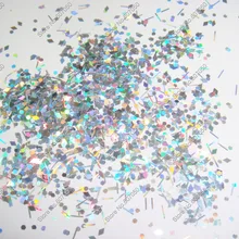 50 грамм x смешанный лазер серебро(блестящие полоски+ бриллиант+ шестигранник) блестка Spangles форма для DIY украшения ногтей и блестки для ногтей