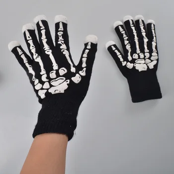 

Skeleton LED Light Glowing Gloves Colorful Luminous Flashing Gloves Halloween Stage Costume Holiday Events Party Christmas