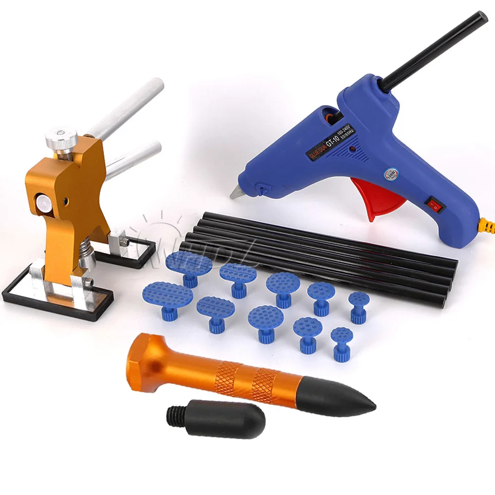 

WHDZ Car Dent Remover Kit Red Dent Lifter PDR Hail Repair Hand Lifter Hot Melt Gun with Glue Pulling Tab Hail Tab Set