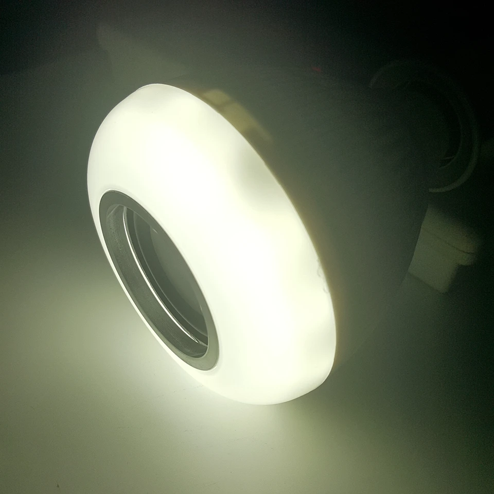 Smart RGBW Беспроводной лампада Bluetooth Динамик лампа Музыка Воспроизведение затемнения E27 светодиодный лампа с 24keys дистанционного Управление