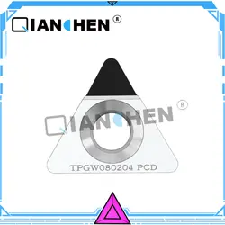 Qian Chen Новые 2 шт. PCD/CBN Токарные пластины TPGH08 TPGH09 TPGH11 инструменты cnc PCD алмазные вставки для токарных инструментов