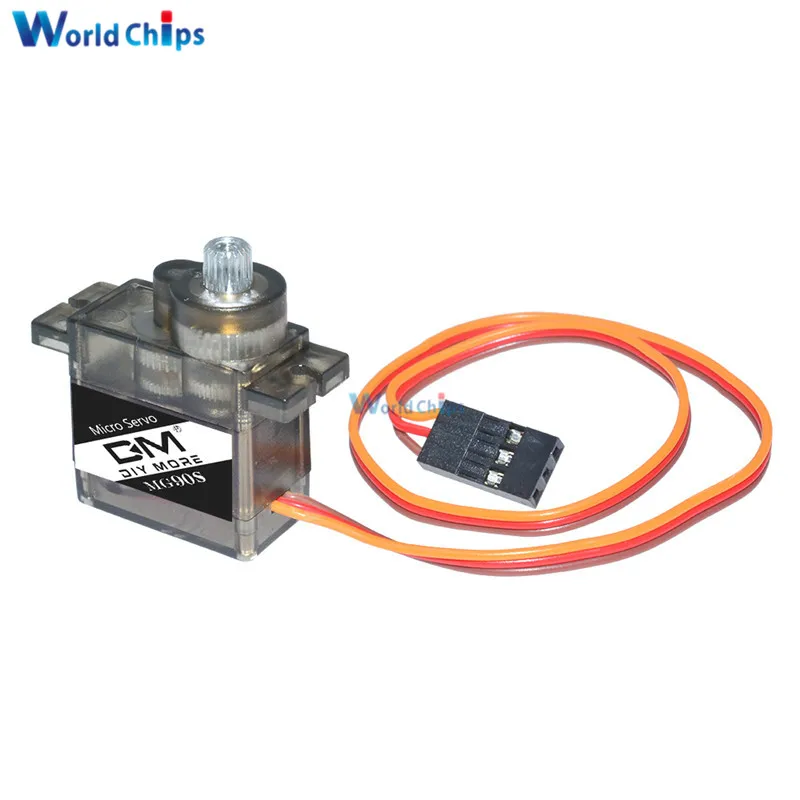 Servo micro MG90S 9g avec câble et connecteur pour applications RC bateau ou hélicoptère