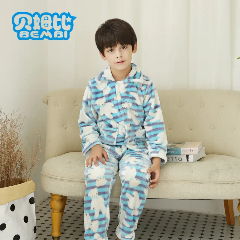 Buy Pyjamas Robe Boy children Flannel Cardigan Robes