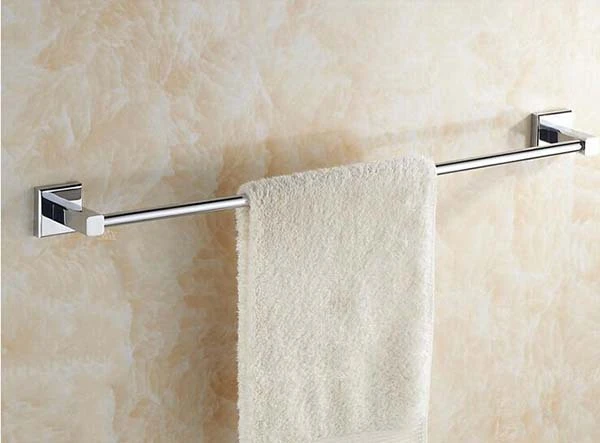 Free Shipping 400mm High quality Square copper Bathroom towel bar  single-pole single-wide lengthened bathroom towel rack KF370 - AliExpress
