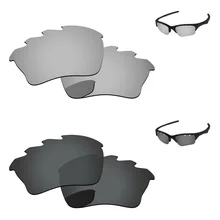 Черные и хромированные серебряные 2 пары Поляризованные Сменные линзы для полукуртки XLJ солнцезащитные очки с отверстиями рамка UVA и UVB Защита