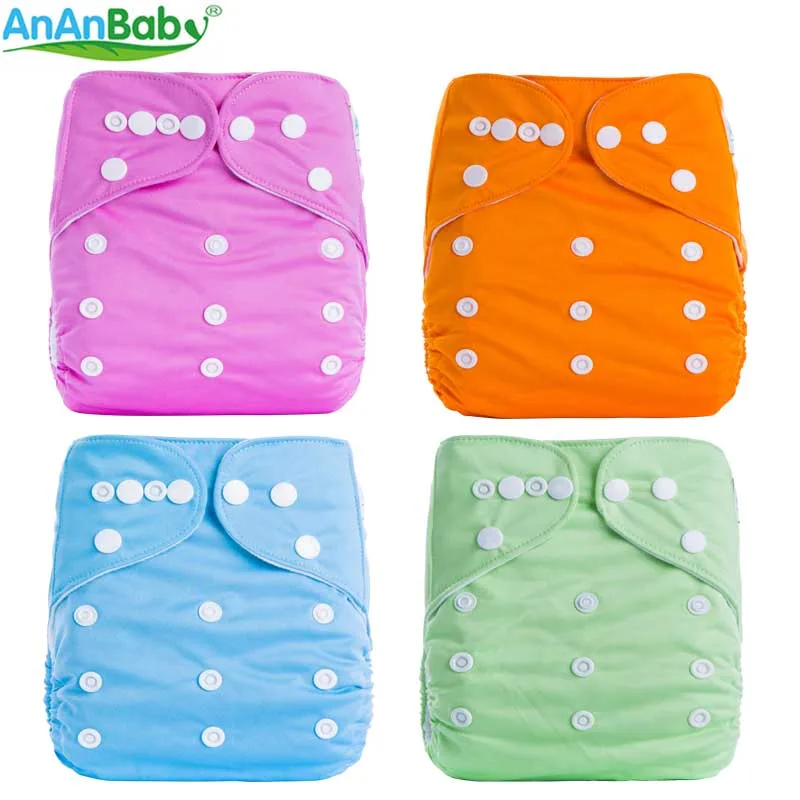 

AnAnBaby 2018 One Size Plain Color Cloth Diapers Breathable Baby Nappy Reusable Cloth Nappies Suitable for 3-15KG Infants