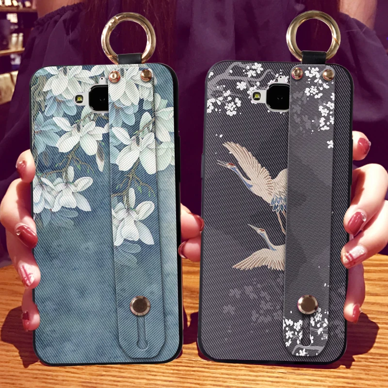 

3D Flower Silicone Case For Huawei honor 4C 5C 6C Pro 5X 5A 6A 6X Nexus 6P Case Wrist Strap Girl Cover For Huawei GT3 GR5 Case