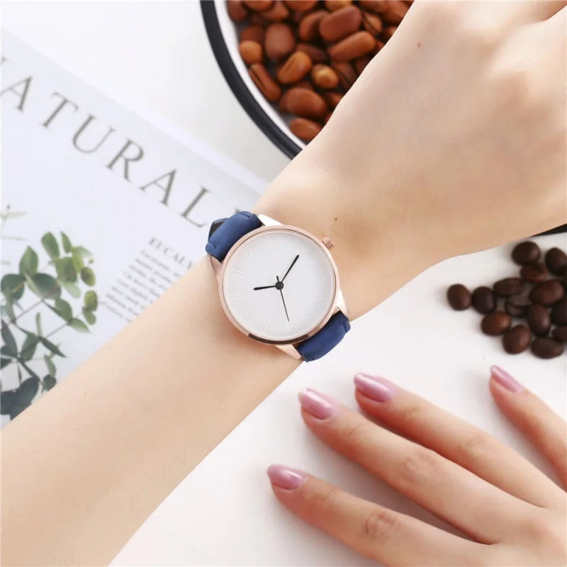 

Minimalist Quartz Watch Female Models Easy To Read Dial PU Strap Solid Color Watch Lady Personalized Fashion Watches