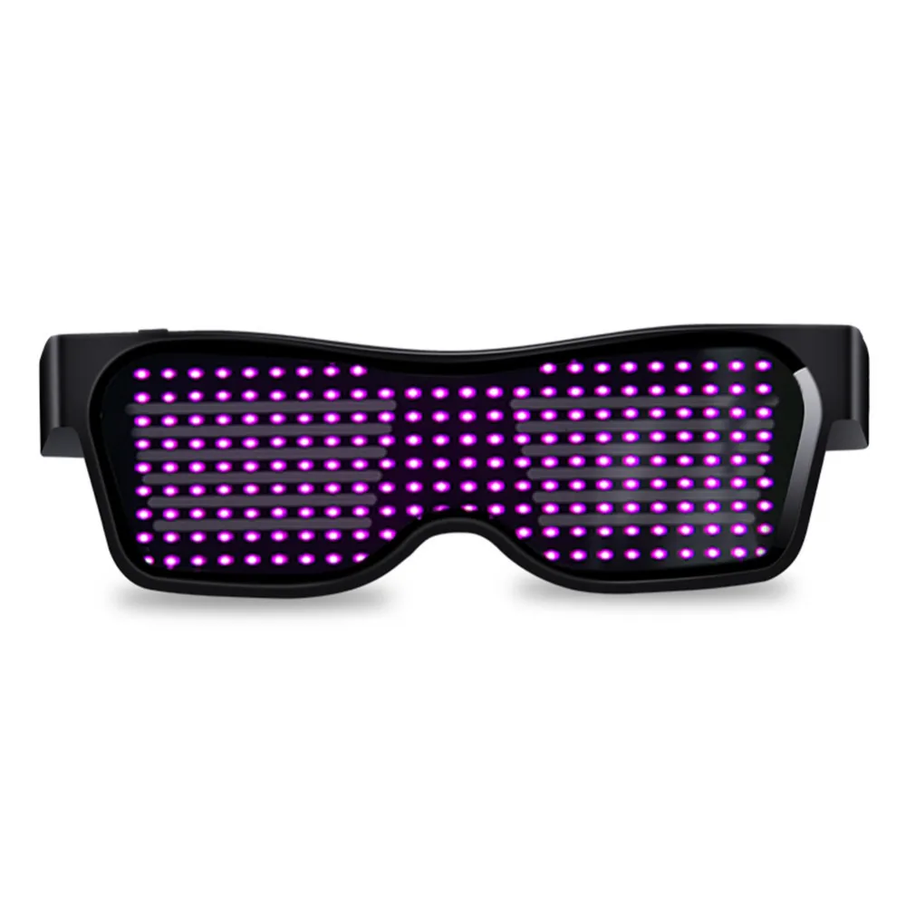 Новые DIY приложение управления многоязычные быстрая вспышка светодиодные вечерние светящиеся очки USB зарядка рождественское освещение концертов игрушки Светящиеся солнцезащитные очки - Цвет: App Control Pink