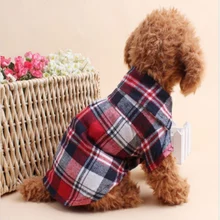 Англия Стиль собака одежда клетчатые рубашки, футболки, топы лето-осень для Pet щенки Одежда для кошек собака рубашки