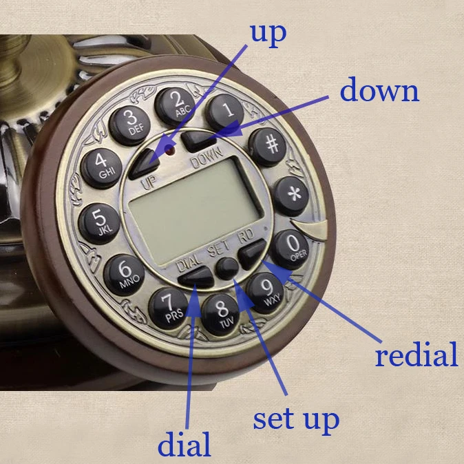 Европейский модный винтажный телефон с фиксированным телефонным циферблатом, античный стационарный телефон для офиса, дома, отеля, дерева