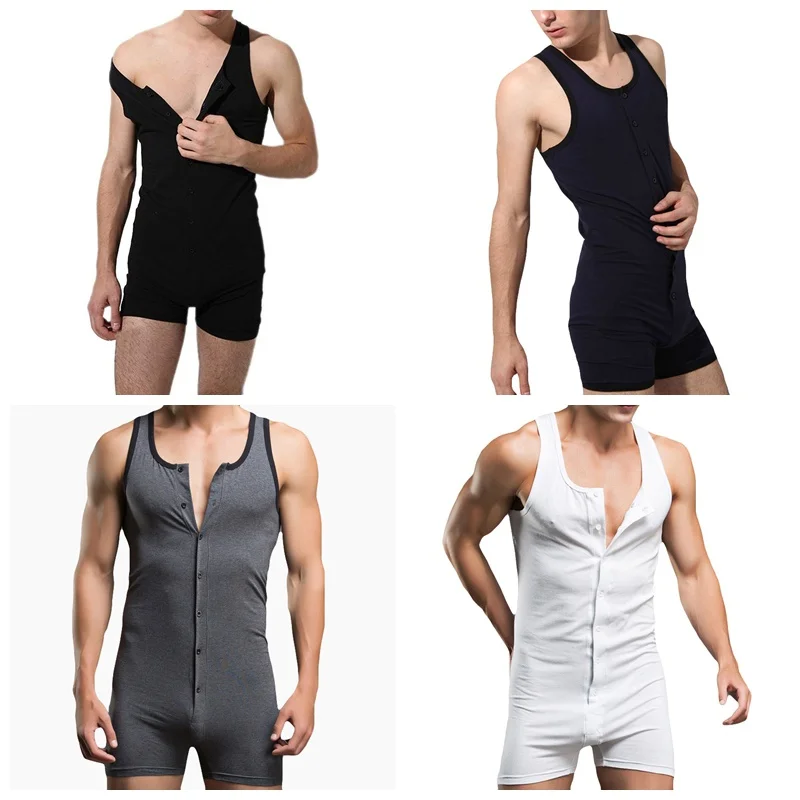 Fashion Men's Corset Undershirt Bodysuit Body Cotton Man Underwear