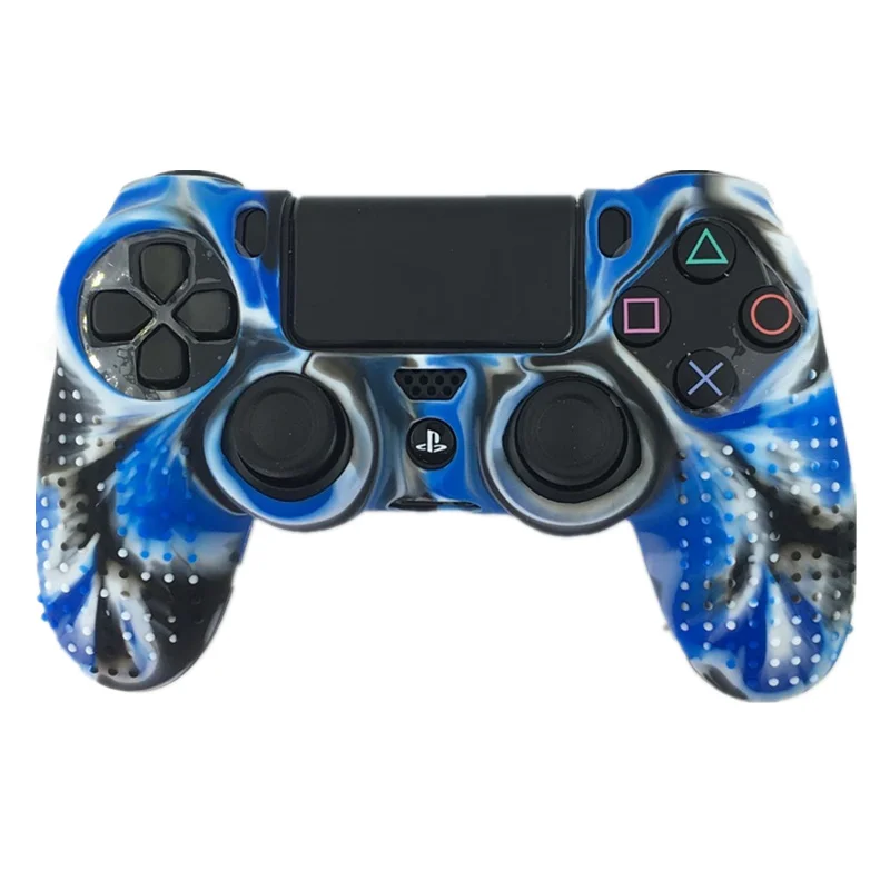 Противоскользящий силиконовый чехол, защитный чехол для sony playstation Dualshock 4 PS4 Slim PS4 Pro, игровой аксессуар для контроллера - Цвет: camo blue