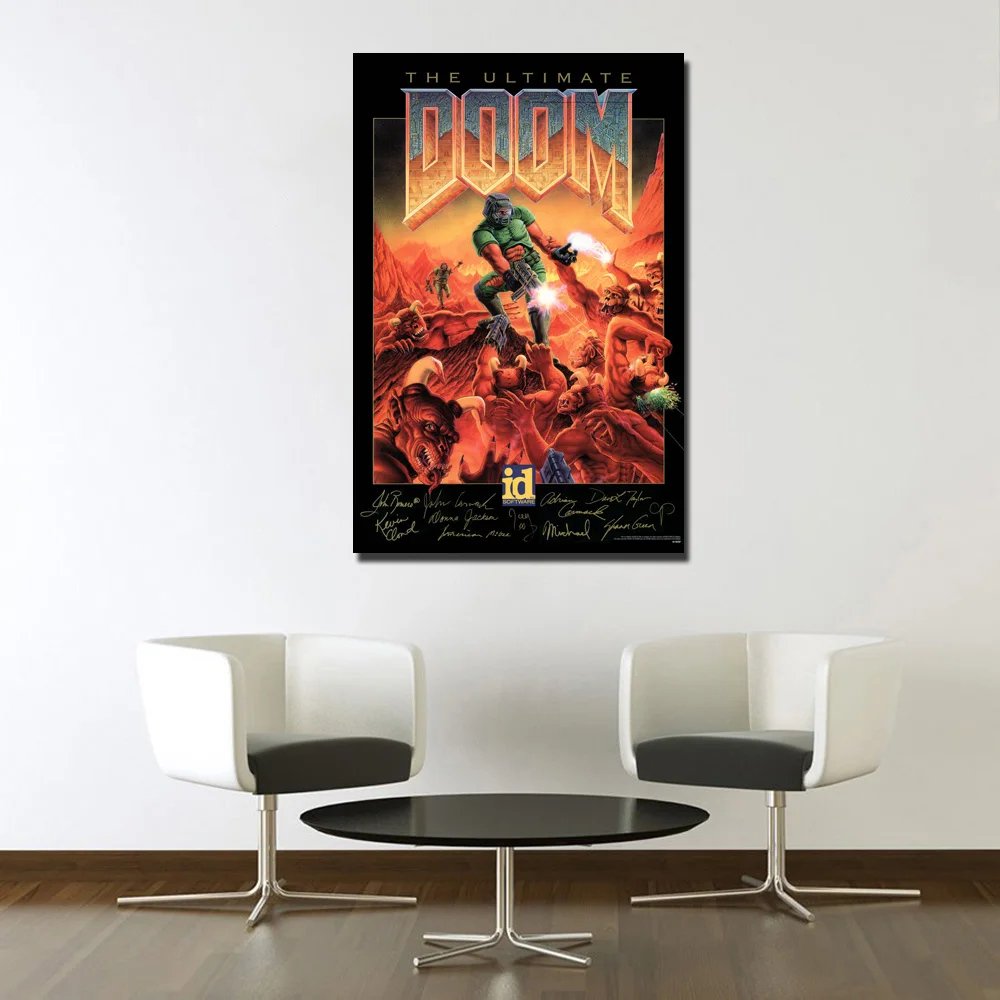 

Modular Canvas Printed Abstract Pictures Wall Art Frameworks1 Pieces Ultimate Doom Game Poster Retro Paintings Home Decoration