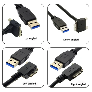 

Chenyang 10pcs/lot 1.2m 3m 5m Left Up Down Angled 90 Degree USB 3.0 A Male to Micro B Cable with Locking Screws for Nikon D800