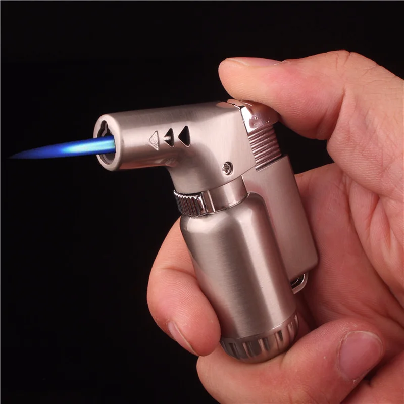 

Hot Torch Lighter Gasoline Fire Windproof Spray Gun Metal portable Lighter Compact Butane Jet Lighter Cigarette Accessories