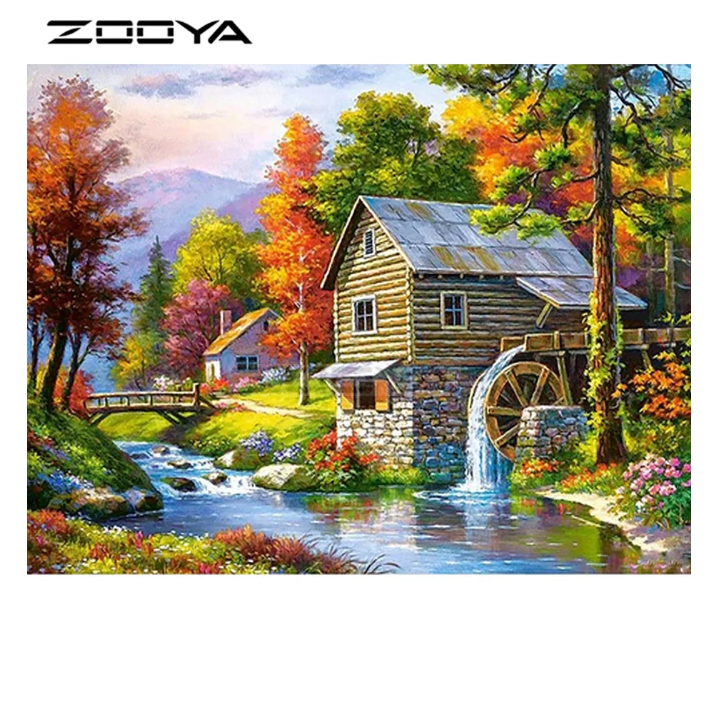 ZOOYA алмазные пейзажи 5D DIY алмазная живопись вышивка крестиком горный хрусталь