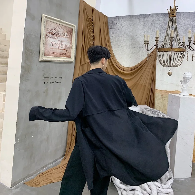 Blanc Hommes Hip Streetwear Mâle De Long Chemise Noire Manches Manteau Décontracté Style Longues blanc Noir Hop Cardigan Veste À zqwErq