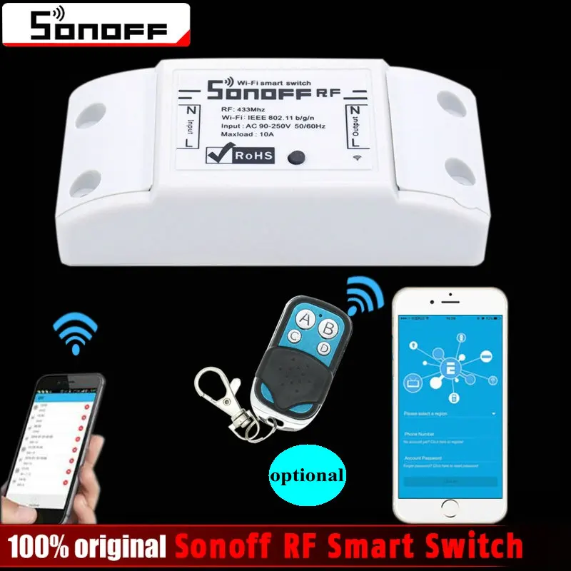 

Original Sonoff 433Mhz Sonoff RF WiFi Wireless Smart Switch Home RF Receiver Remote Control Smart Timing Switch Wireless Control