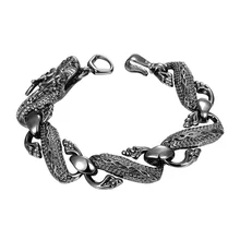 GIFT New Fashion Mens Punk Black Dragon Chain Bracelet Jewelry