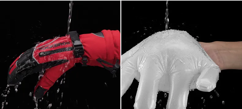 ROCKBROS-30 градусов водонепроницаемые лыжные перчатки ветрозащитные дышащие уличные спортивные флисовые термальные лыжные сноубордические зимние перчатки