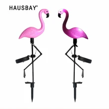 Фламинго цветок вставляется Солнечный украшения на лужайку водонепроницаемый сад Декоративная скульптура Фламинго светодиодный пейзаж дома Вечерние огни 05400