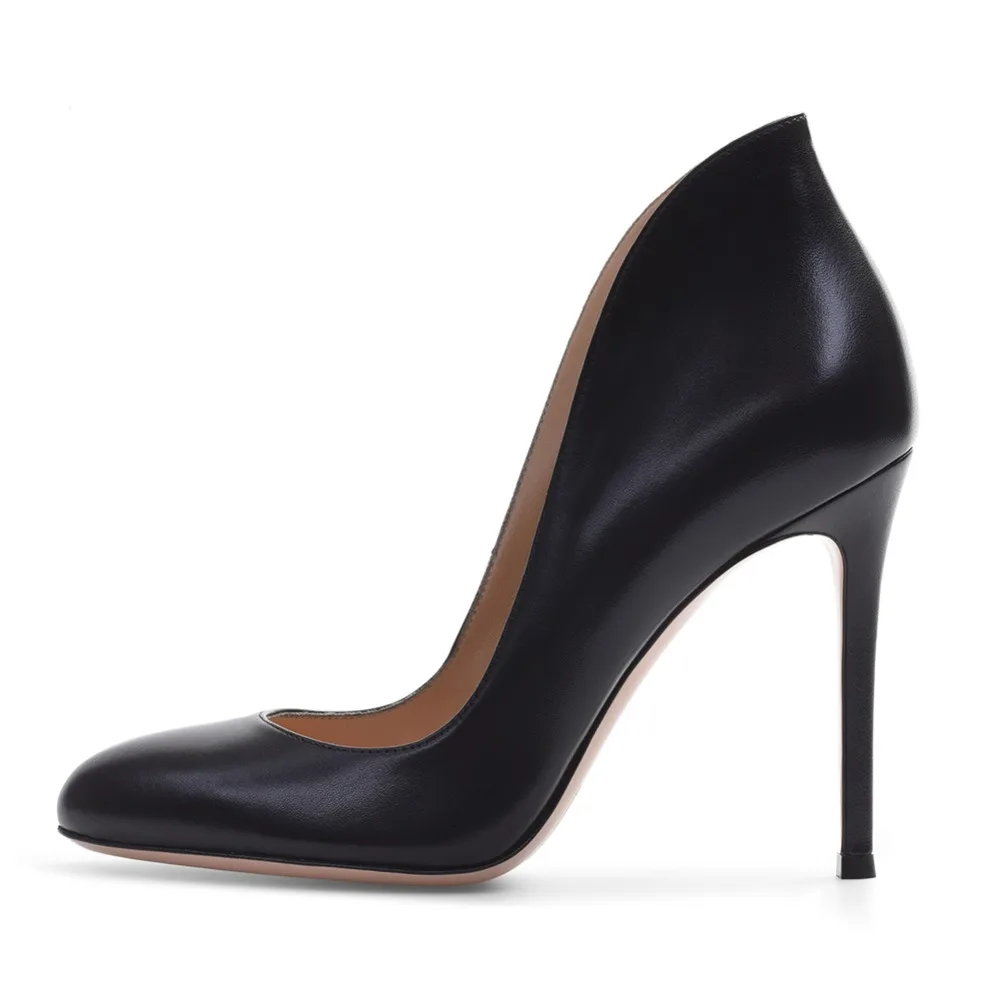 black court shoes round toe