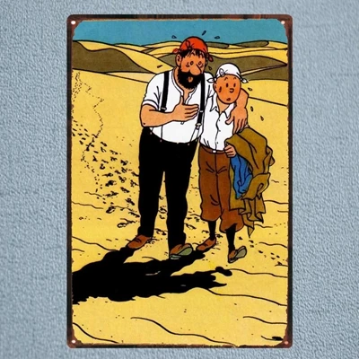 Tintin мультфильм кино жестяная вывеска металлическая пластина железная живопись детская комната настенный бар кофе домашнее искусство Ремесло Декор 30X20 см DU-1018 - Цвет: DU1019