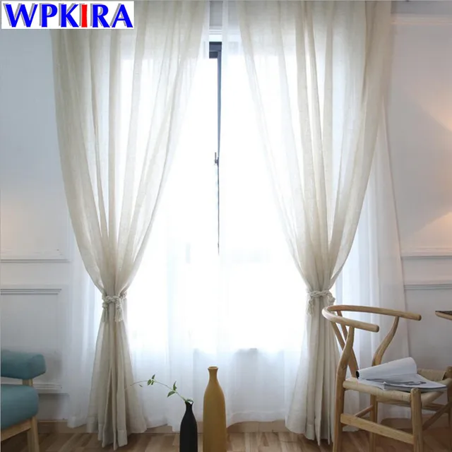 White Linen Curtains Tulle Modern Beige Sheer Curtain Voile White Linen Curtains Tulle Modern Beige Sheer Curtain Voile Living Room Cortinas Past Bedroom
