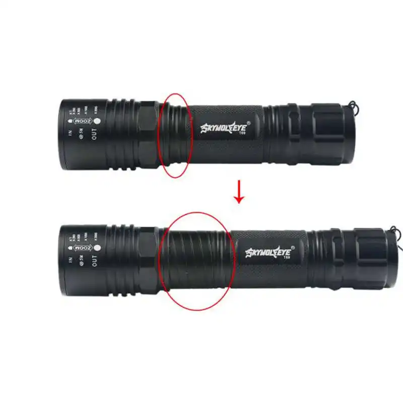 4000LM Zoomable XM-L T6 LED led flashlight 18650 High Power Flashlight Torch Lamp 5 Modes powerful led flashlight #4S4 (3)