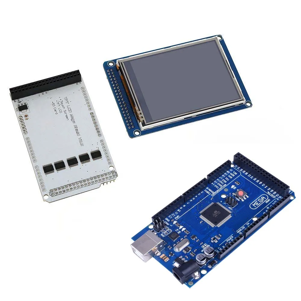 3 2 &quotTFT LCD Touch + дюйма щит Мега для Mega2560 R3 с Usb кабелем Arduino Kit|Интегральные схемы| |