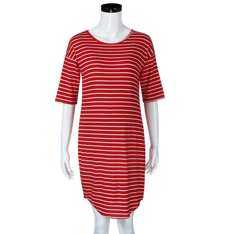2019 new Fashion Womens Pregnants O-Neck Stripe Short Sleeve Nursing Maternity Dress brief design #4m29 (22)