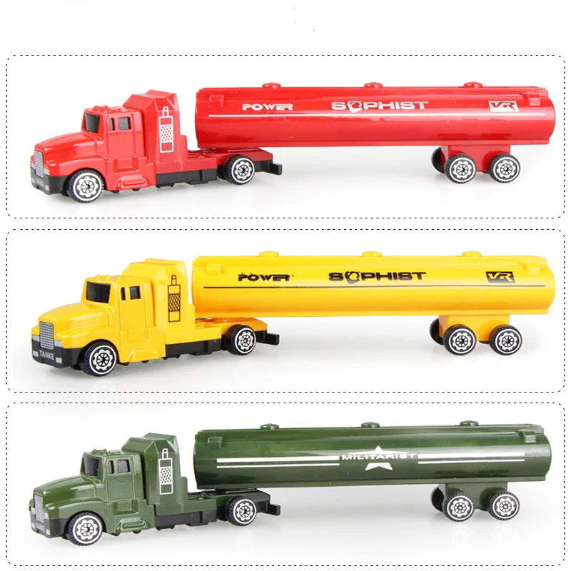 

1/32 Die cast Car toy alloy & ABS Engineering vehicles car model oil Tank Container truck mini toys for children kids gifts new